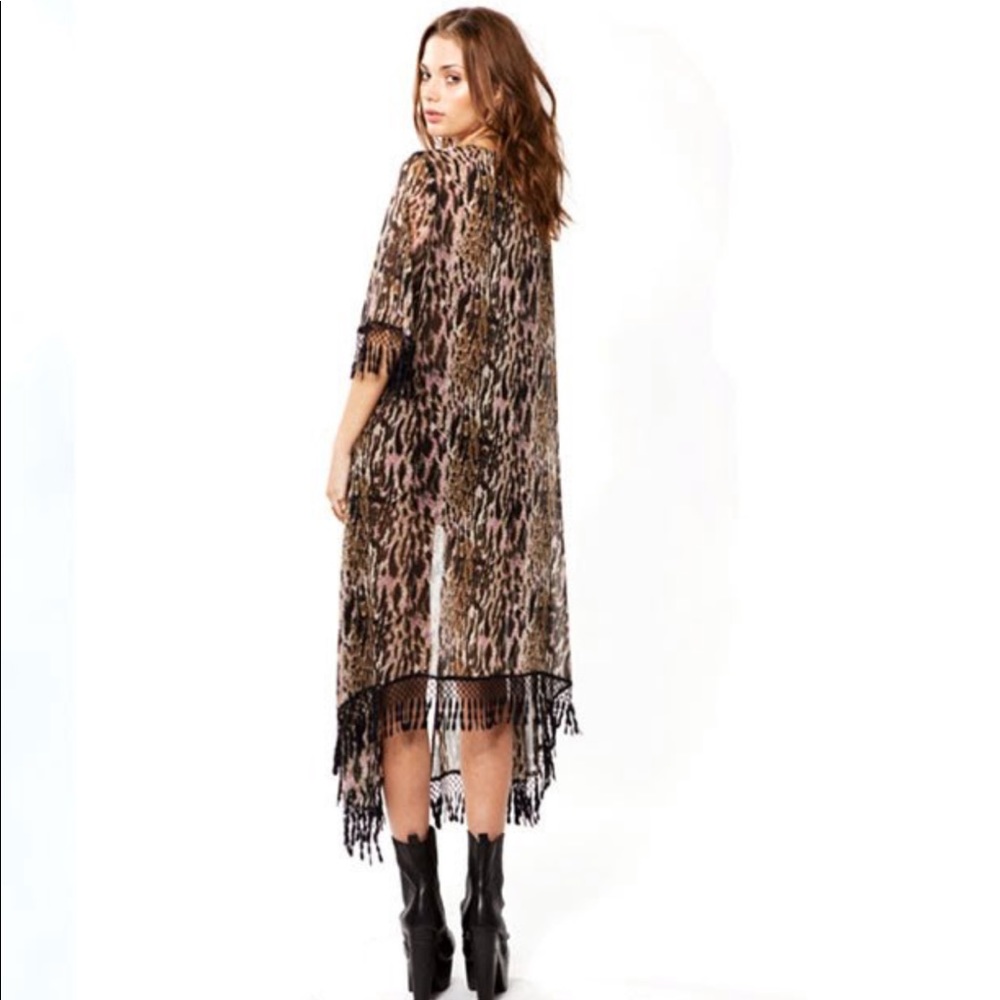 NWT For Love & Lemons Printed Open Front Kimono